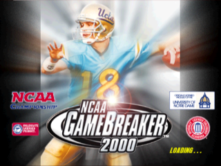 NCAA GameBreaker 2000 title screen for Playstation